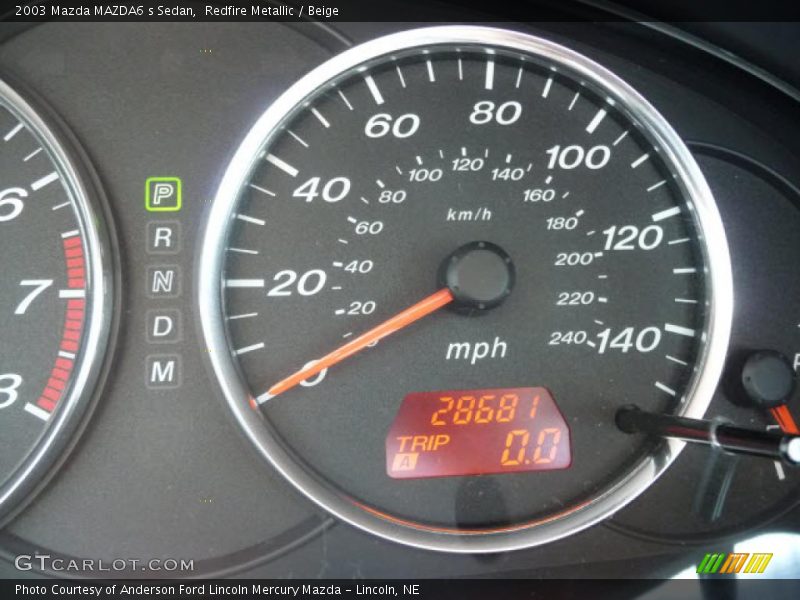 Redfire Metallic / Beige 2003 Mazda MAZDA6 s Sedan