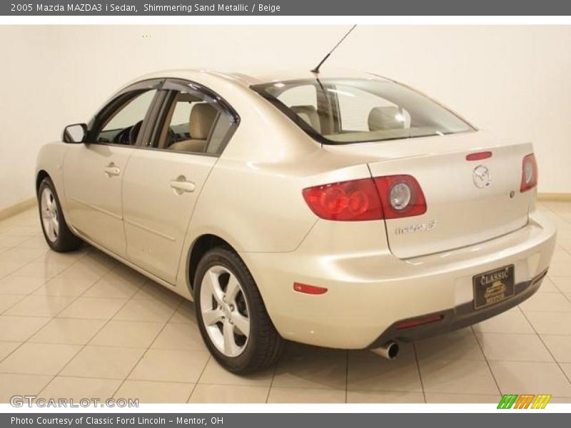 Shimmering Sand Metallic / Beige 2005 Mazda MAZDA3 i Sedan