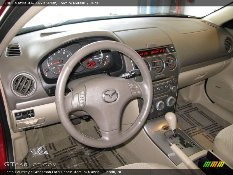 Redfire Metallic / Beige 2003 Mazda MAZDA6 s Sedan