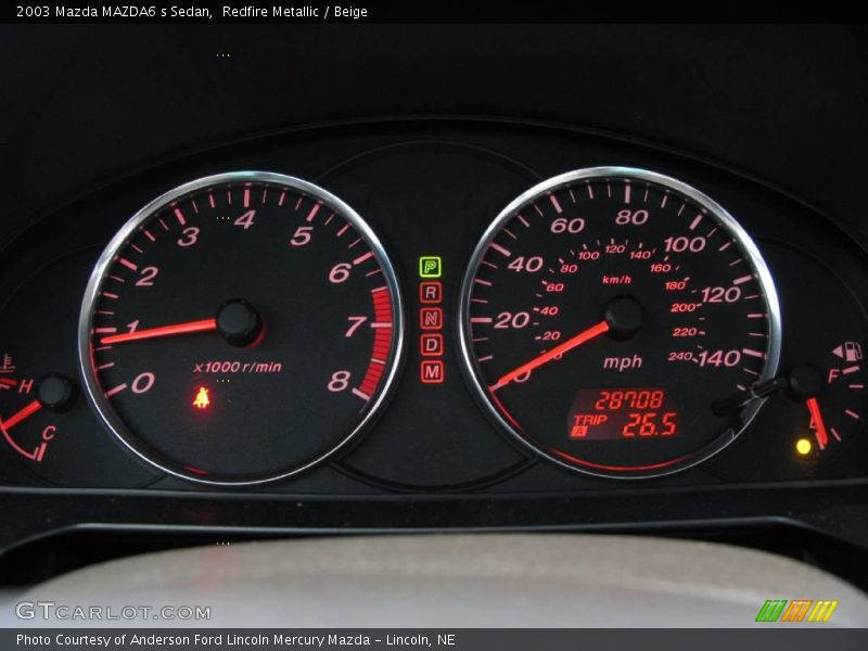 Redfire Metallic / Beige 2003 Mazda MAZDA6 s Sedan