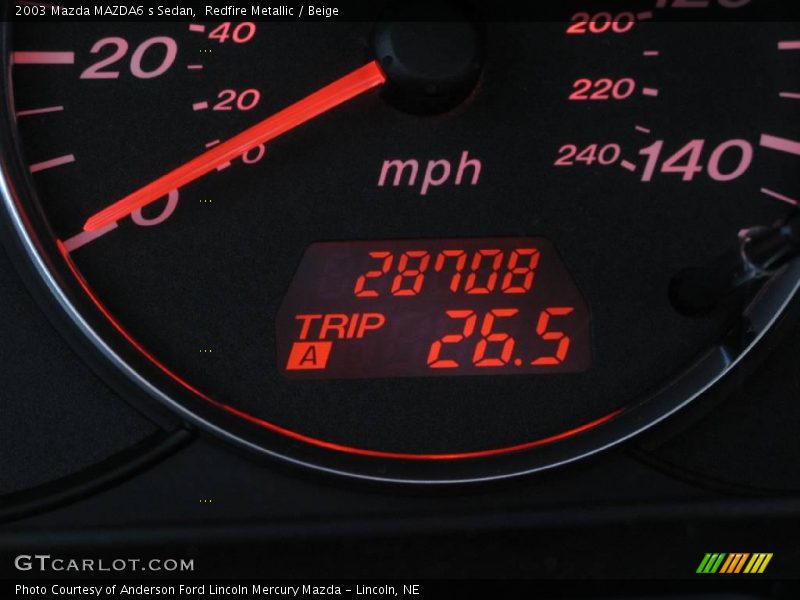 Redfire Metallic / Beige 2003 Mazda MAZDA6 s Sedan
