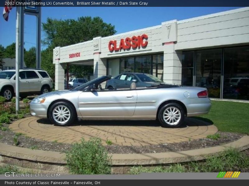 Brilliant Silver Metallic / Dark Slate Gray 2002 Chrysler Sebring LXi Convertible