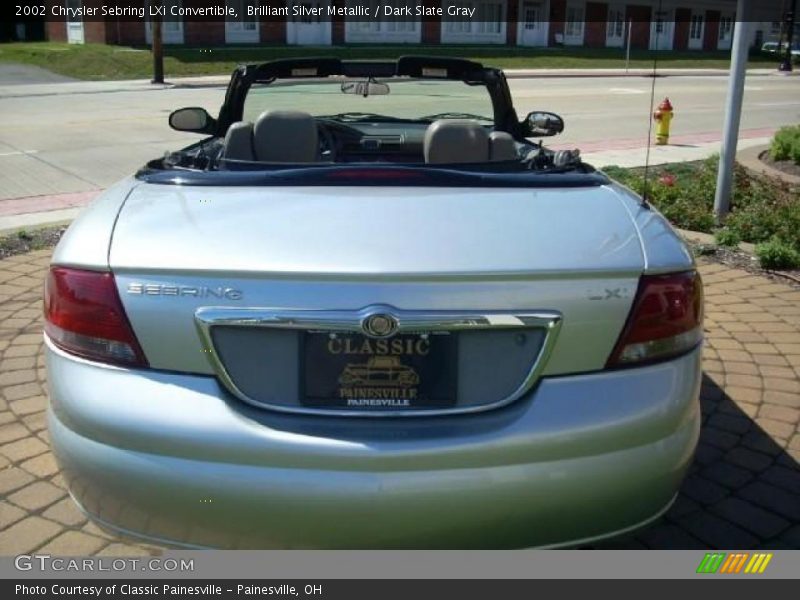 Brilliant Silver Metallic / Dark Slate Gray 2002 Chrysler Sebring LXi Convertible
