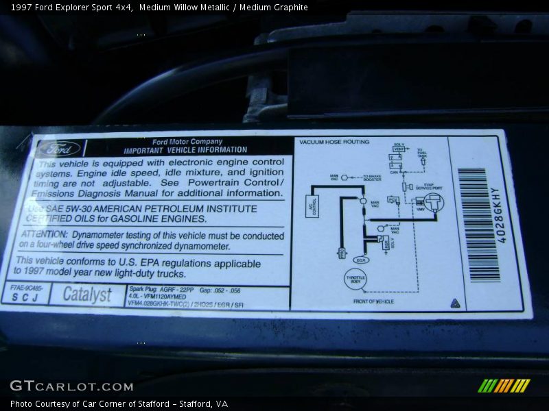 Medium Willow Metallic / Medium Graphite 1997 Ford Explorer Sport 4x4