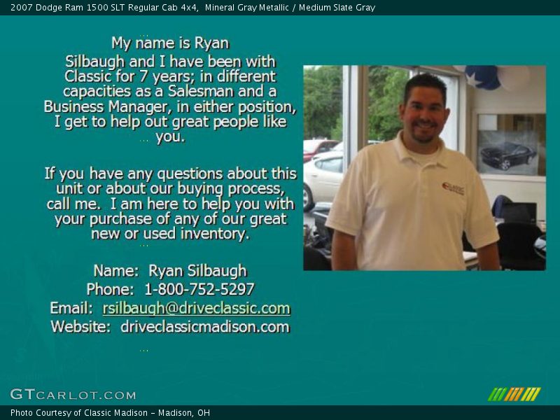 Mineral Gray Metallic / Medium Slate Gray 2007 Dodge Ram 1500 SLT Regular Cab 4x4