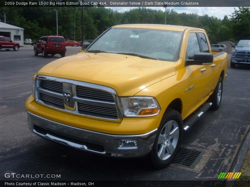 Detonator Yellow / Dark Slate/Medium Graystone 2009 Dodge Ram 1500 Big Horn Edition Quad Cab 4x4