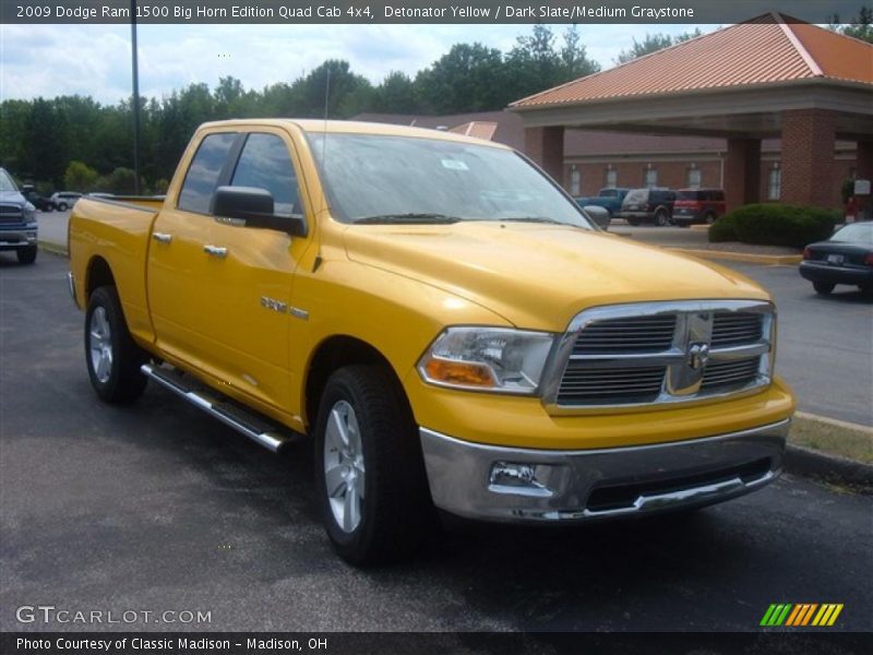 Detonator Yellow / Dark Slate/Medium Graystone 2009 Dodge Ram 1500 Big Horn Edition Quad Cab 4x4