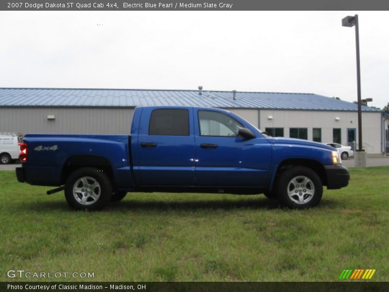 Electric Blue Pearl / Medium Slate Gray 2007 Dodge Dakota ST Quad Cab 4x4
