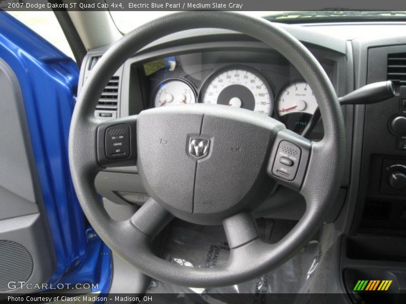 Electric Blue Pearl / Medium Slate Gray 2007 Dodge Dakota ST Quad Cab 4x4