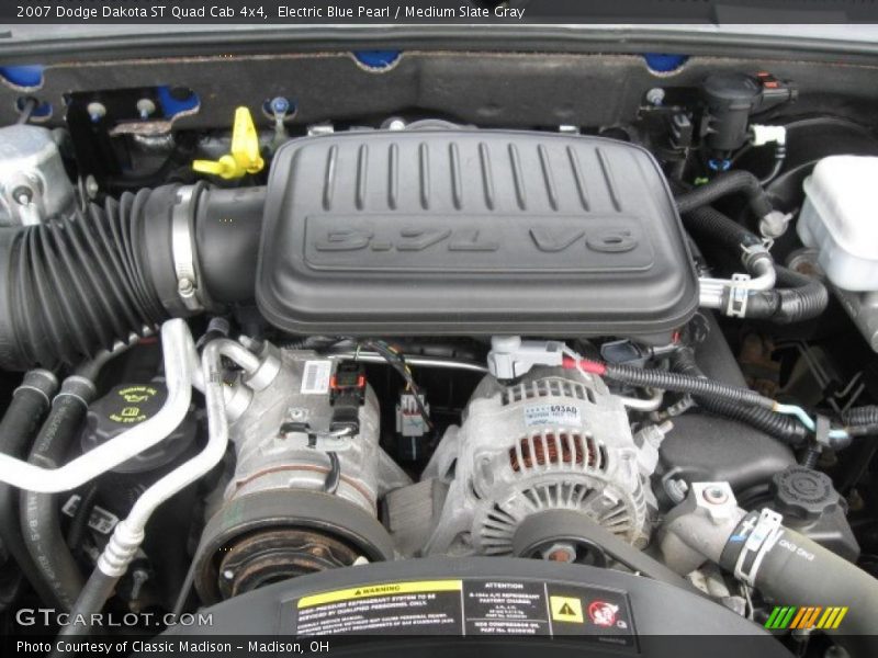 Electric Blue Pearl / Medium Slate Gray 2007 Dodge Dakota ST Quad Cab 4x4