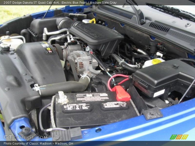 Electric Blue Pearl / Medium Slate Gray 2007 Dodge Dakota ST Quad Cab 4x4
