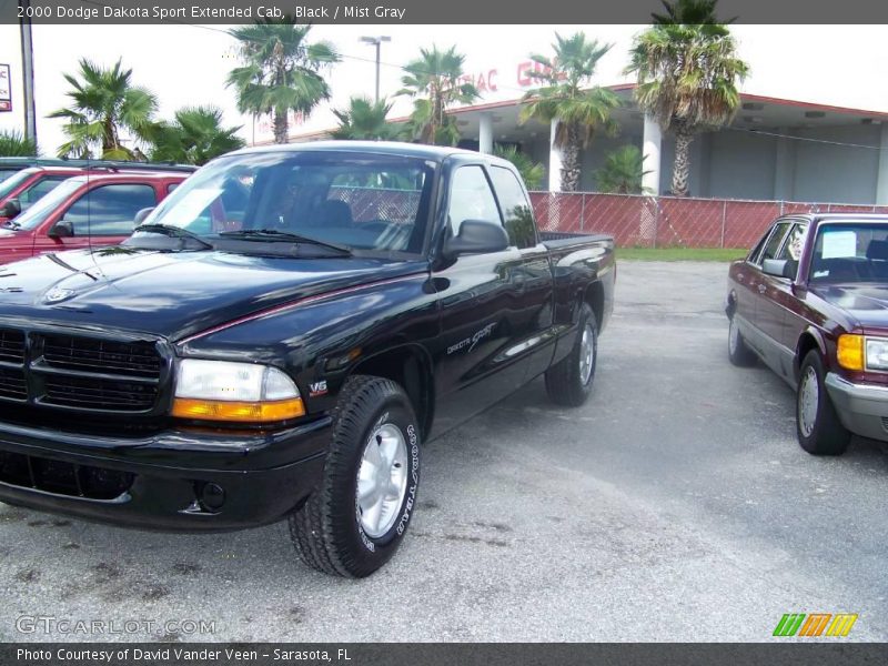 Black / Mist Gray 2000 Dodge Dakota Sport Extended Cab