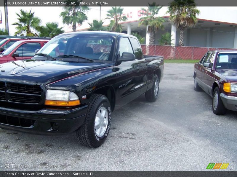 Black / Mist Gray 2000 Dodge Dakota Sport Extended Cab