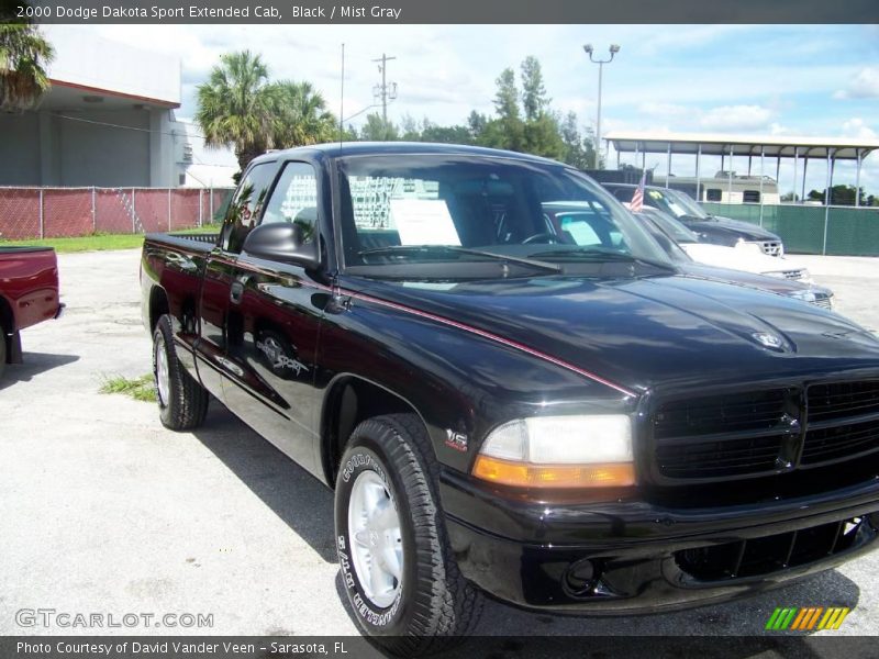 Black / Mist Gray 2000 Dodge Dakota Sport Extended Cab