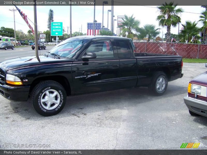 Black / Mist Gray 2000 Dodge Dakota Sport Extended Cab