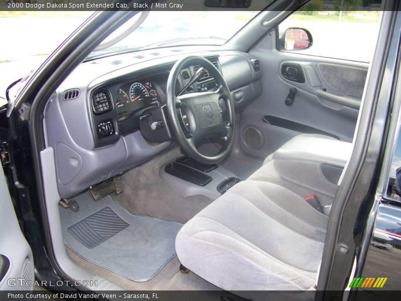Black / Mist Gray 2000 Dodge Dakota Sport Extended Cab