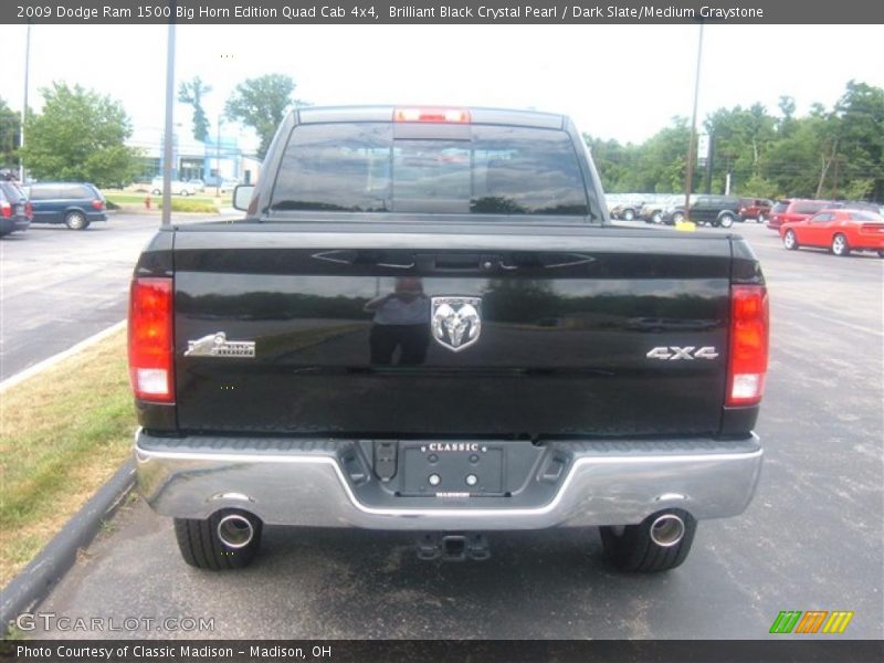 Brilliant Black Crystal Pearl / Dark Slate/Medium Graystone 2009 Dodge Ram 1500 Big Horn Edition Quad Cab 4x4