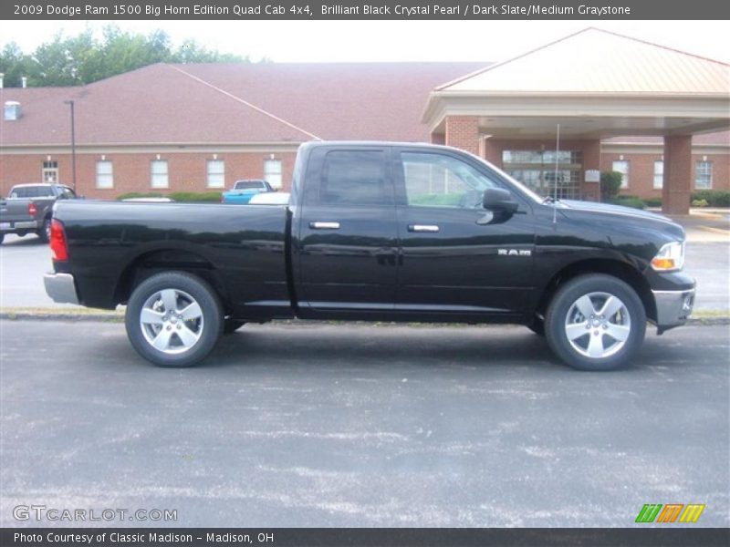 Brilliant Black Crystal Pearl / Dark Slate/Medium Graystone 2009 Dodge Ram 1500 Big Horn Edition Quad Cab 4x4