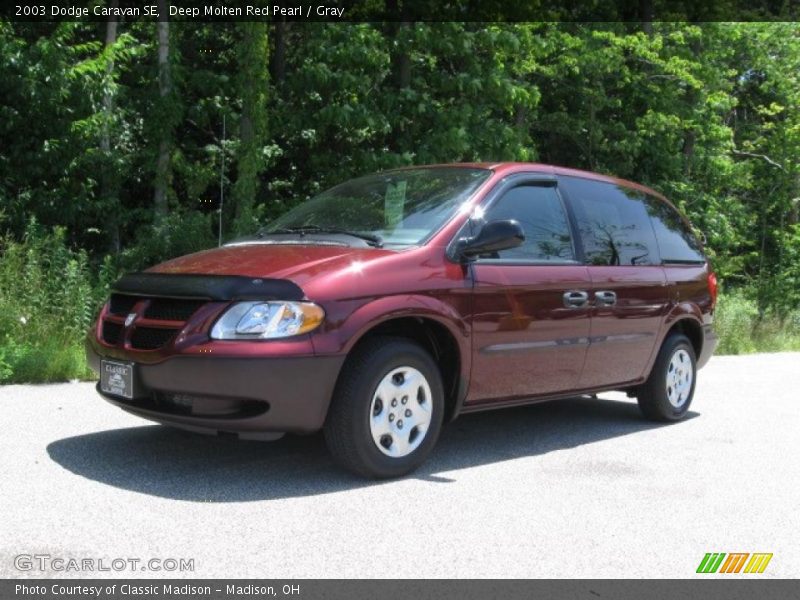 Deep Molten Red Pearl / Gray 2003 Dodge Caravan SE