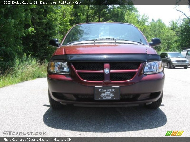 Deep Molten Red Pearl / Gray 2003 Dodge Caravan SE