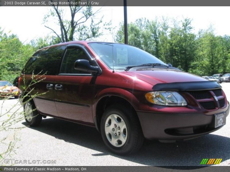 Deep Molten Red Pearl / Gray 2003 Dodge Caravan SE