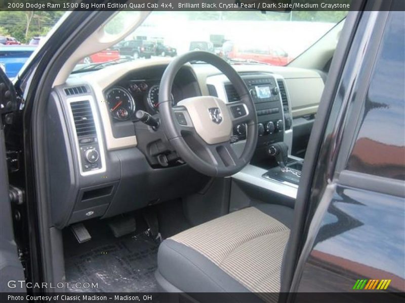 Brilliant Black Crystal Pearl / Dark Slate/Medium Graystone 2009 Dodge Ram 1500 Big Horn Edition Quad Cab 4x4