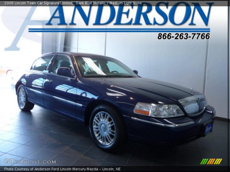 Dark Blue Metallic / Medium Light Stone 2008 Lincoln Town Car Signature Limited