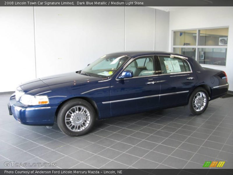Dark Blue Metallic / Medium Light Stone 2008 Lincoln Town Car Signature Limited