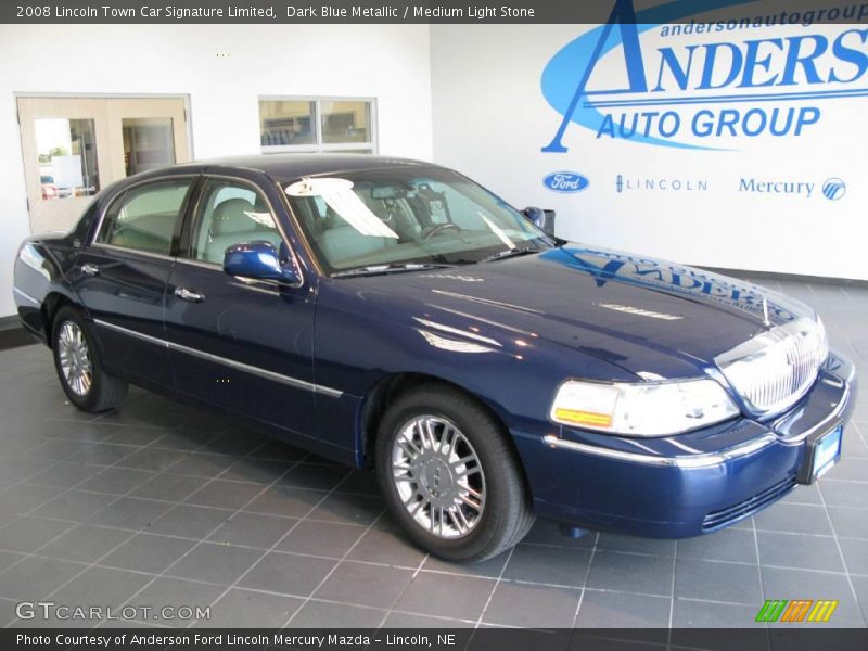 Dark Blue Metallic / Medium Light Stone 2008 Lincoln Town Car Signature Limited