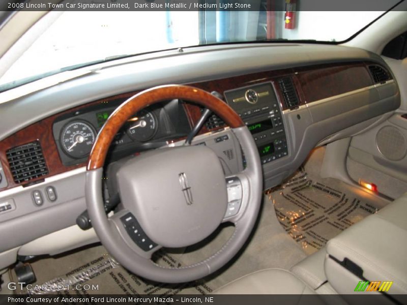 Dark Blue Metallic / Medium Light Stone 2008 Lincoln Town Car Signature Limited