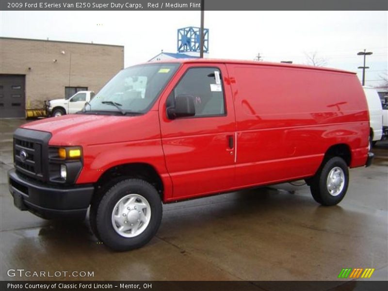 Red / Medium Flint 2009 Ford E Series Van E250 Super Duty Cargo