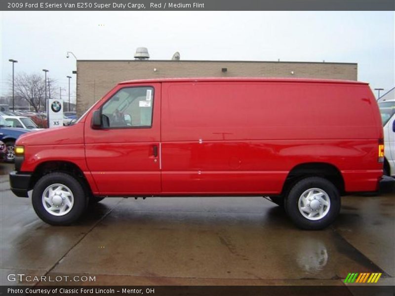 Red / Medium Flint 2009 Ford E Series Van E250 Super Duty Cargo