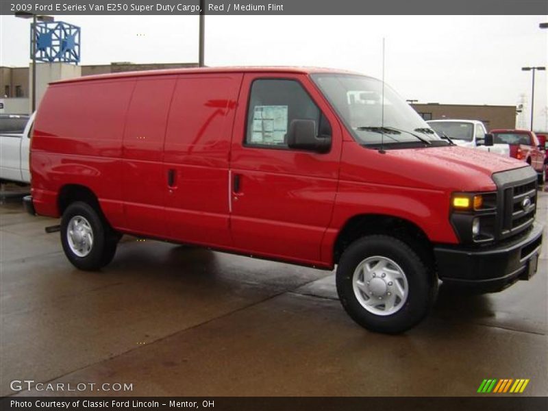 Red / Medium Flint 2009 Ford E Series Van E250 Super Duty Cargo
