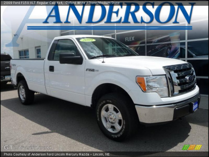 Oxford White / Stone/Medium Stone 2009 Ford F150 XLT Regular Cab 4x4