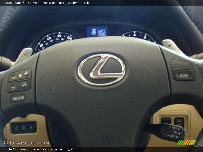 Obsidian Black / Cashmere Beige 2008 Lexus IS 250 AWD