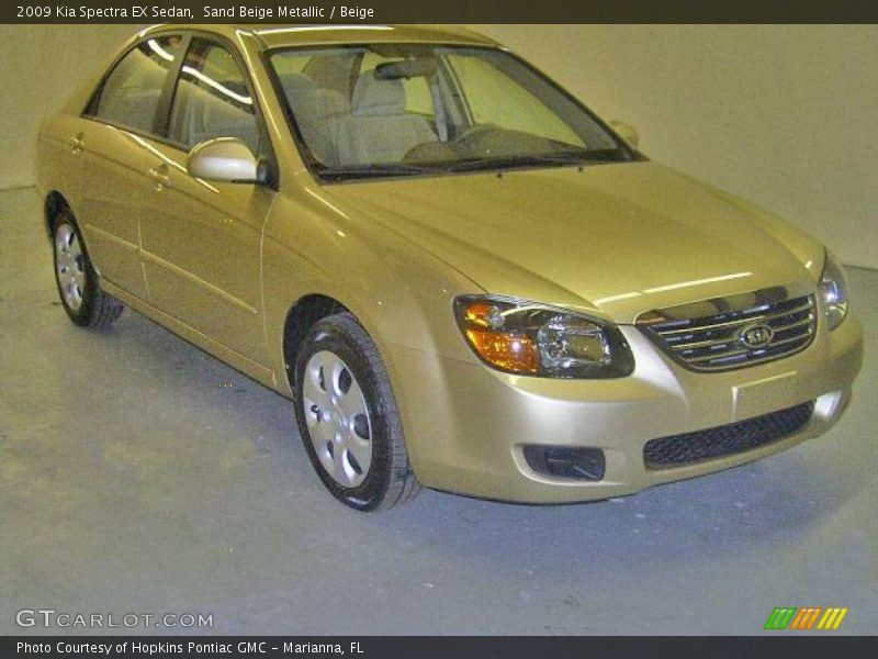 Sand Beige Metallic / Beige 2009 Kia Spectra EX Sedan