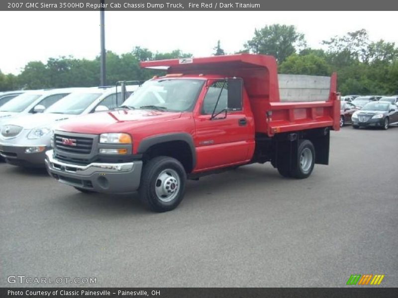 Fire Red / Dark Titanium 2007 GMC Sierra 3500HD Regular Cab Chassis Dump Truck