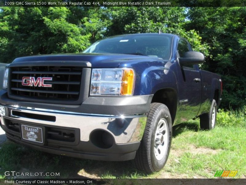 Midnight Blue Metallic / Dark Titanium 2009 GMC Sierra 1500 Work Truck Regular Cab 4x4
