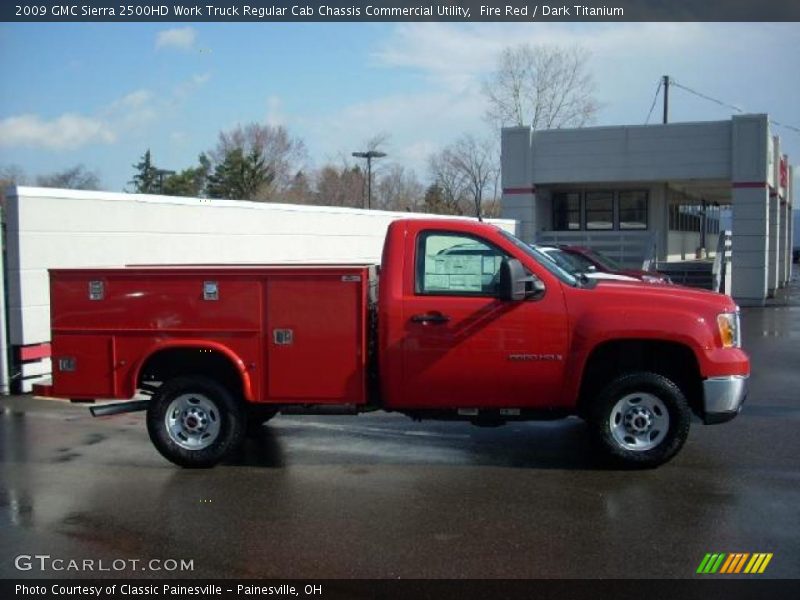 Fire Red / Dark Titanium 2009 GMC Sierra 2500HD Work Truck Regular Cab Chassis Commercial Utility