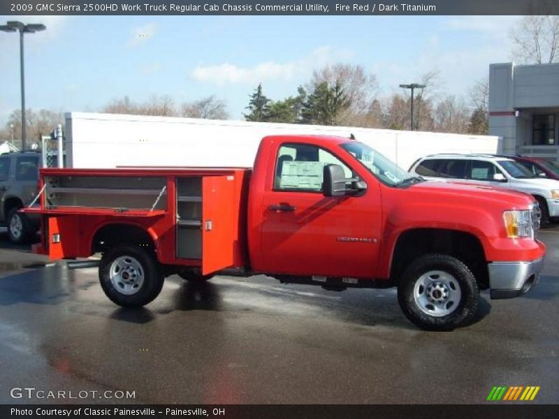 Fire Red / Dark Titanium 2009 GMC Sierra 2500HD Work Truck Regular Cab Chassis Commercial Utility