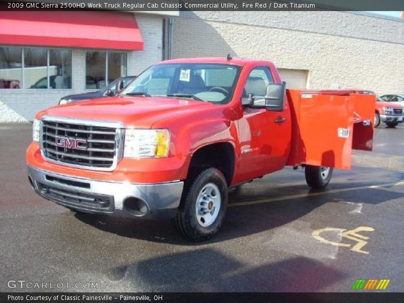 Fire Red / Dark Titanium 2009 GMC Sierra 2500HD Work Truck Regular Cab Chassis Commercial Utility