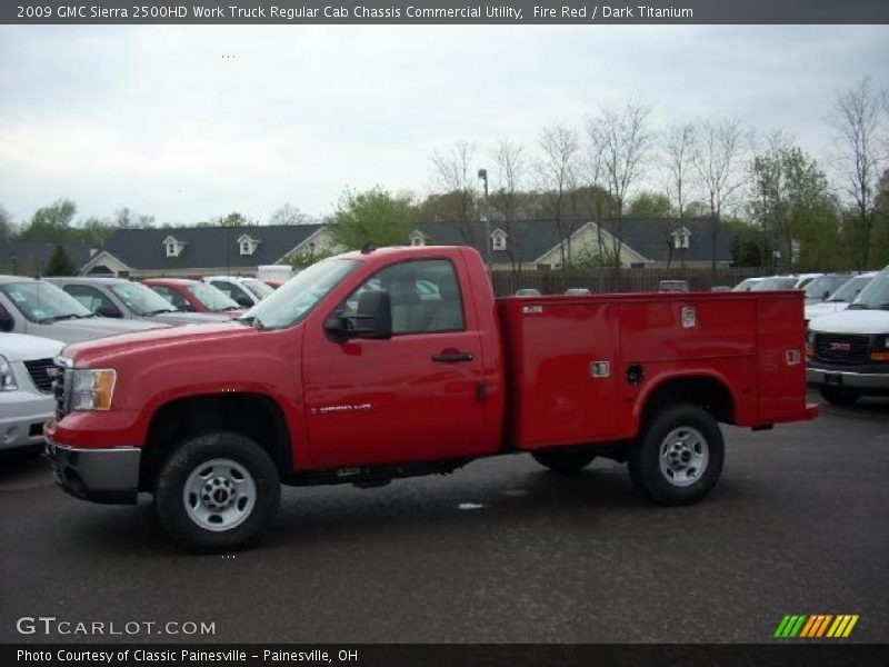 Fire Red / Dark Titanium 2009 GMC Sierra 2500HD Work Truck Regular Cab Chassis Commercial Utility