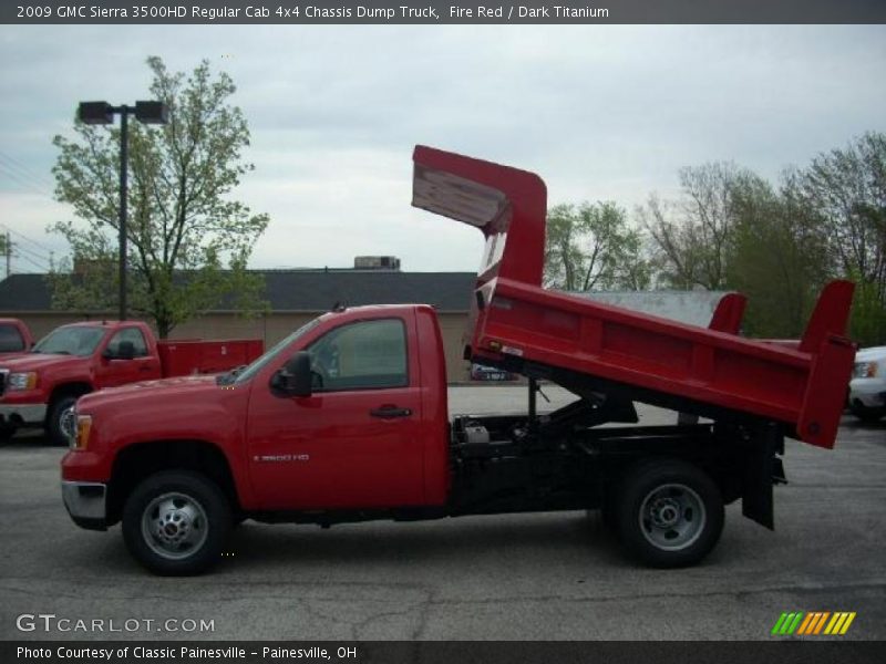 Fire Red / Dark Titanium 2009 GMC Sierra 3500HD Regular Cab 4x4 Chassis Dump Truck