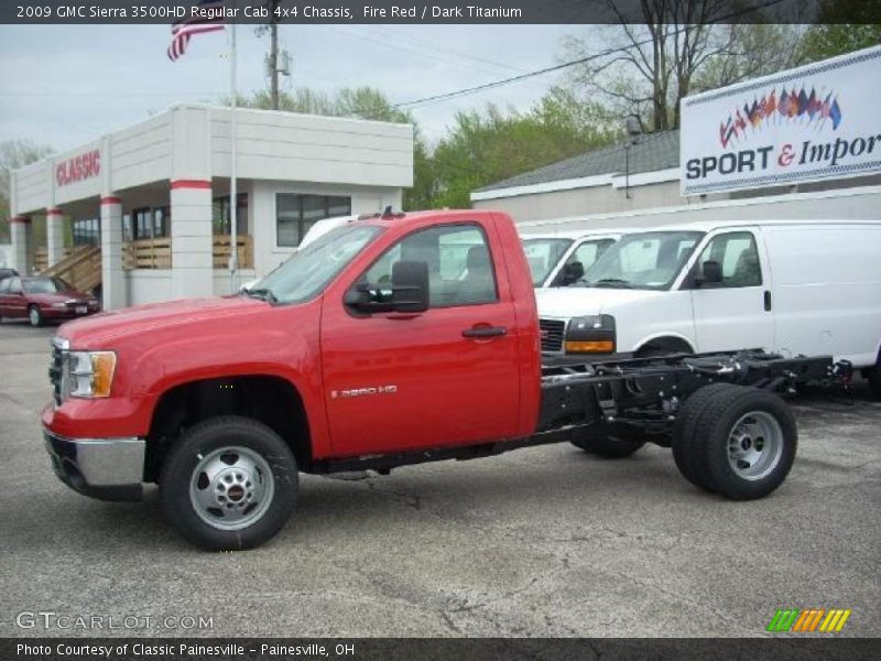 Fire Red / Dark Titanium 2009 GMC Sierra 3500HD Regular Cab 4x4 Chassis