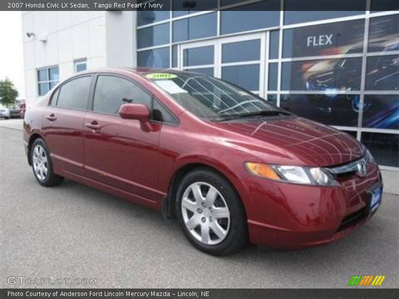 Tango Red Pearl / Ivory 2007 Honda Civic LX Sedan