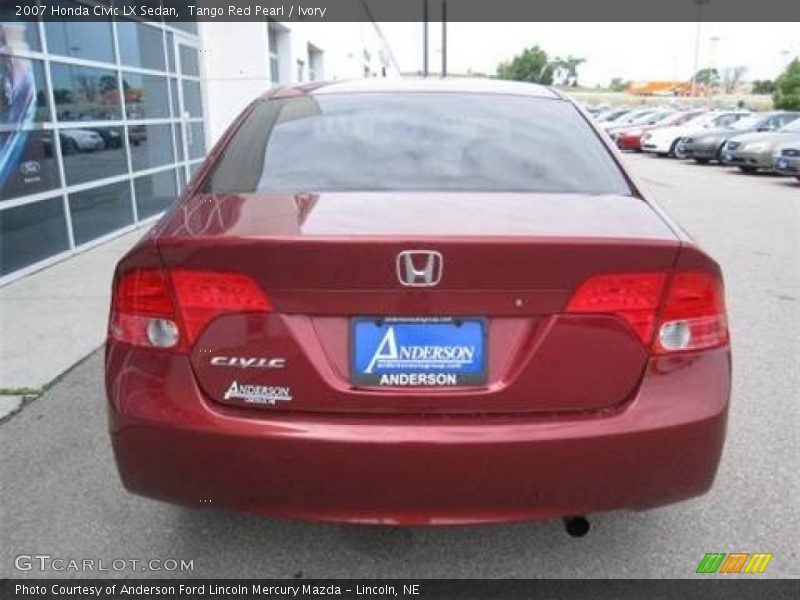 Tango Red Pearl / Ivory 2007 Honda Civic LX Sedan