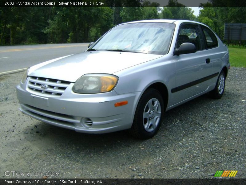 Silver Mist Metallic / Gray 2003 Hyundai Accent Coupe