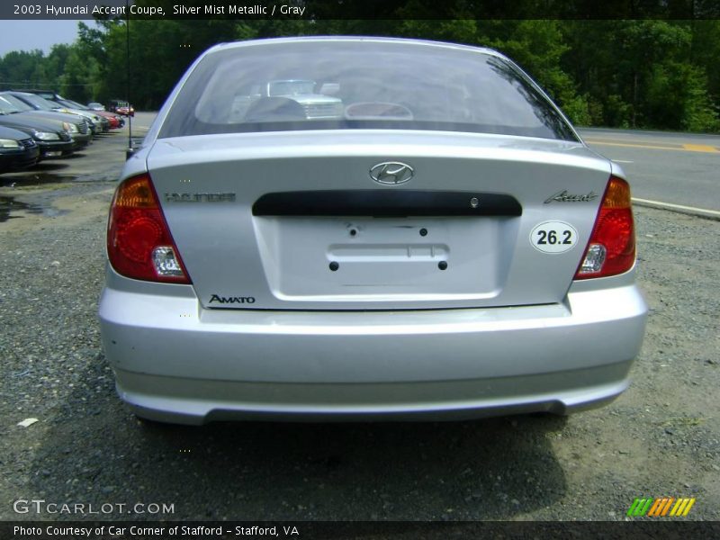 Silver Mist Metallic / Gray 2003 Hyundai Accent Coupe