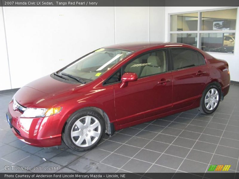Tango Red Pearl / Ivory 2007 Honda Civic LX Sedan