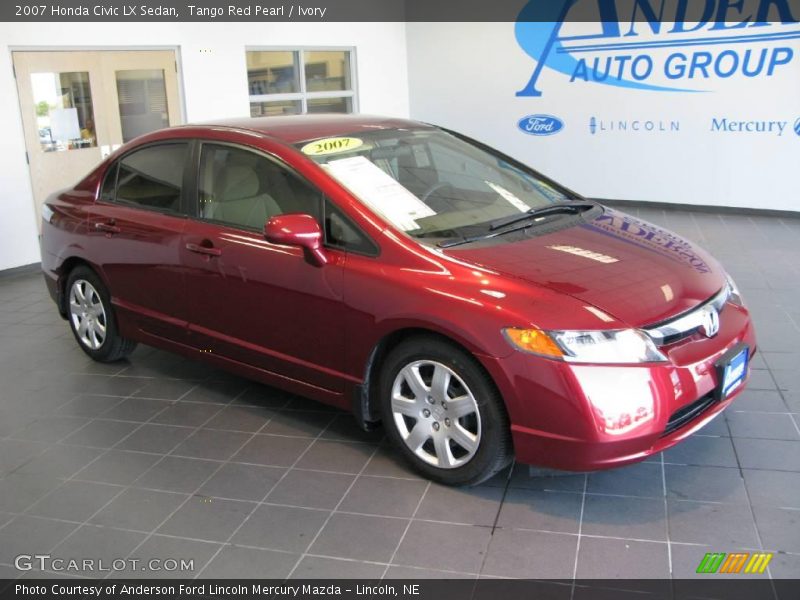 Tango Red Pearl / Ivory 2007 Honda Civic LX Sedan